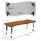 Flash Furniture Oval 60 W, 86 L, 25 H, Chrome, Laminate, Particleboard, Steel, Wood Grain XU-GRP-A3060CON-60-OAK-T-P-CAS-GG - alternate 8